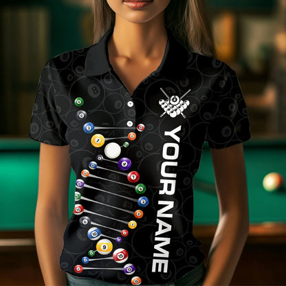 Personalized Billiard Jersey DNA 8 Ball Pool Women Billiard Shirt for Women Team Polo & 1/4 Zip NNT35