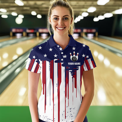 Patriotic Bowling Shirt for Men Women Custom Bowling Polo Shirt & Quarter-Zip Shirts MBL01