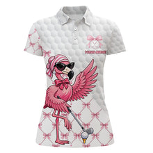 Load image into Gallery viewer, Pink Flamingo Golf Shirt For Women, Funny Pattern Golf Polo Shirt, Ladies Golf Outfit For Team NHT729