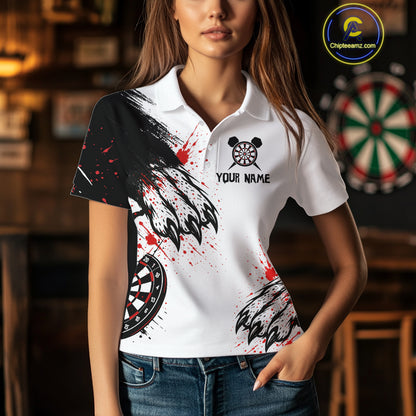 Colorful Splashed Tiger & Dartboard Women's Darts Shirt - Custom Name For Darts Jersey NYN0427