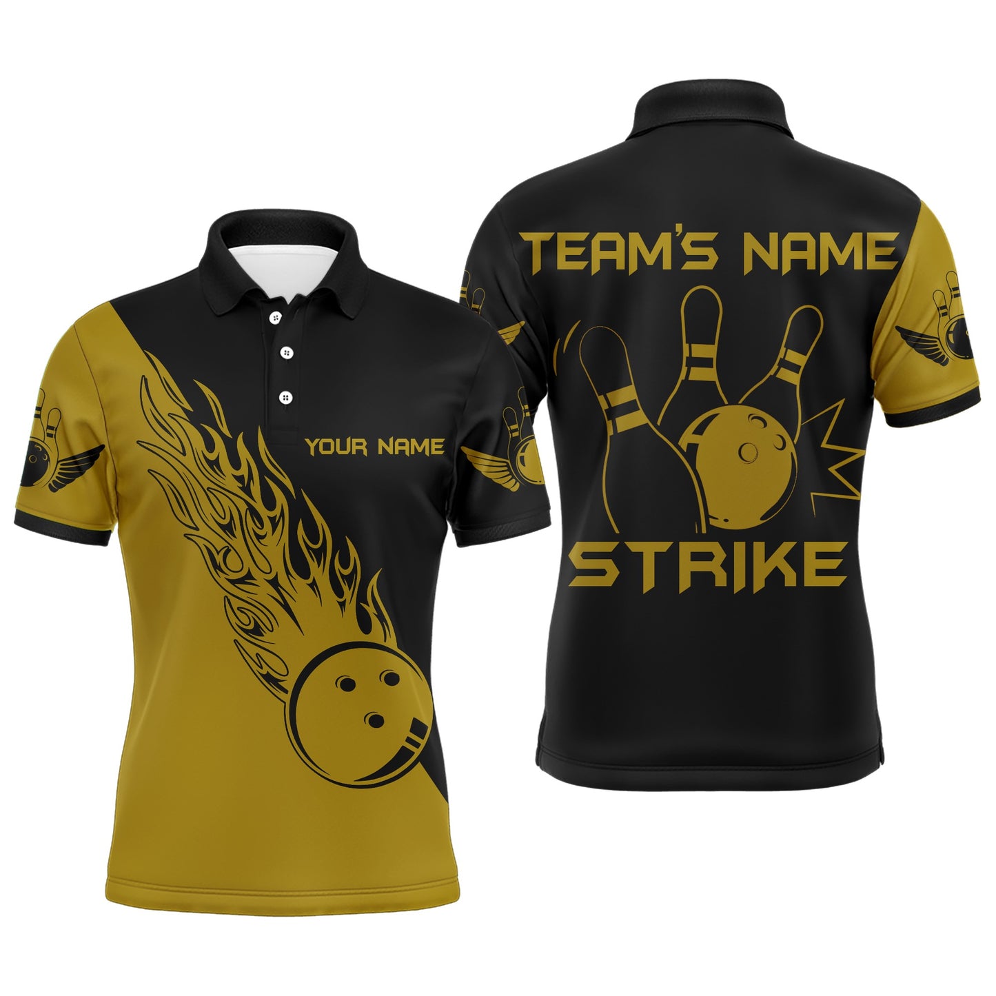 Strike Bowling Polo Shirt For Men Custom Bowling Jersey Bowing Team Shirts BDT192