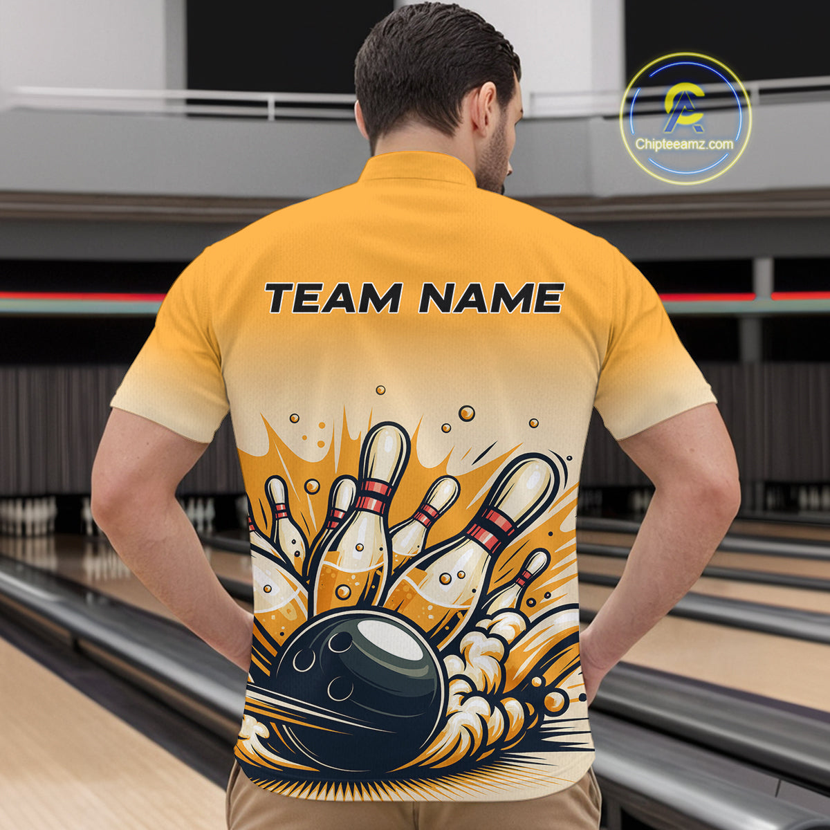 Funny Beer Bowling Jersey for Men Custom Bowling Uniform Polo & 1/4 Zip Team Bowling Shirts HNT118