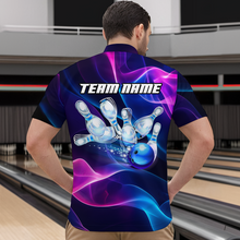Load image into Gallery viewer, Custom Galaxy Bowling Jersey for Men Polo &amp; 1/4 Zip Bowling Team Shirts Bowling League HNT156