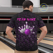 Load image into Gallery viewer, Custom Strike Purple Bowling Men Bowling Shirt Polo &amp; Quarter-Zip Bowling Team Jerseys HNT79