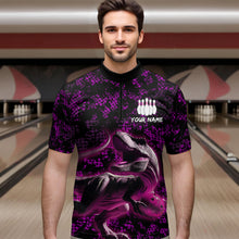 Load image into Gallery viewer, Custom Purple Bowling Shirt Sauropod Bowling Jersey Quarter Zip Bowling League QZT632
