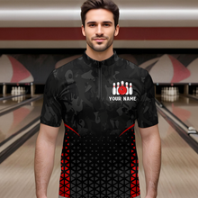 Load image into Gallery viewer, Bowling Shirt for Men 3D Custom Name Bowling Jersey Shirts Team Bowling League Polo &amp; Quarter-Zip HNT15