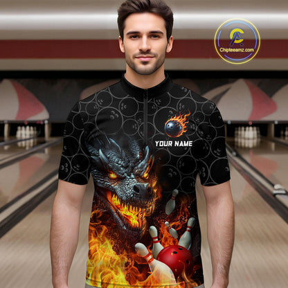 Custom Dragon Flaming Bowling Shirt for Men and Women Dragon Bowling Jersey Team MBL96