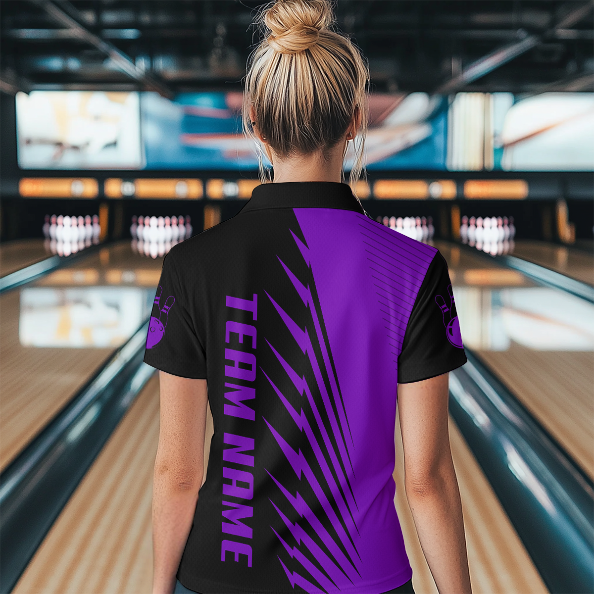 Custom Purple Bowling Shirts for Men Women Team Bowling Polo & 1/4 Zip Shirt MBL48