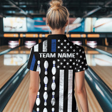 Load image into Gallery viewer, Custom Blue Bowling Shirts for Men Women Team Patriotic Bowling Polo &amp; 1/4 Zip Shirt MBL39