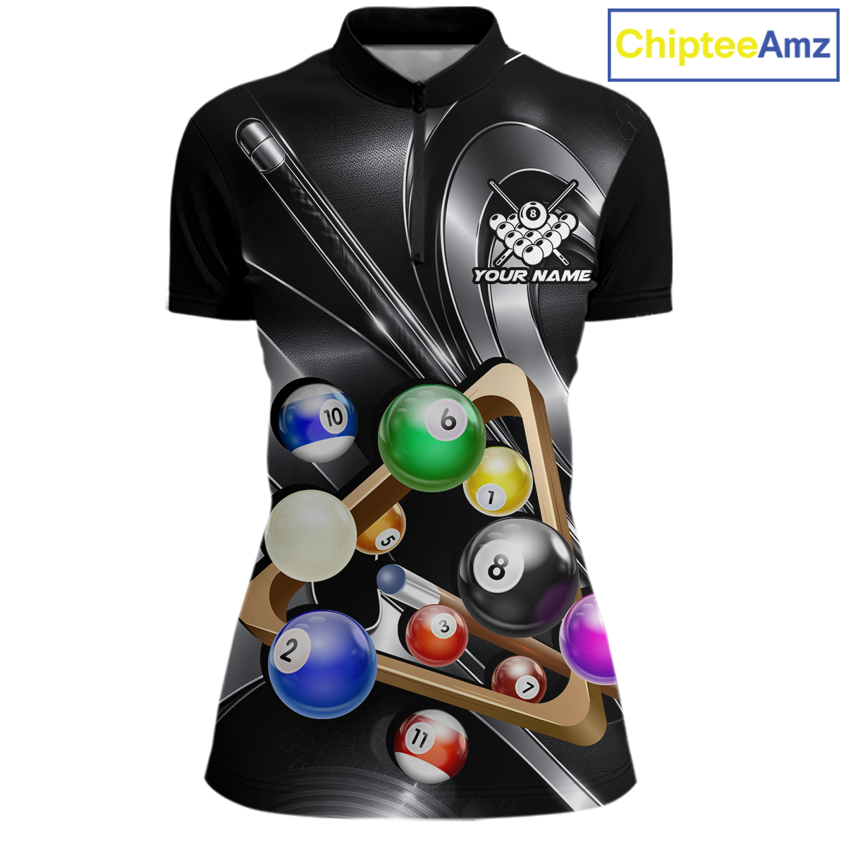 Custom Ball Pool Shirts Grey Billiard Shirt for Women Billiard Team Jersey Billiard League NNT180
