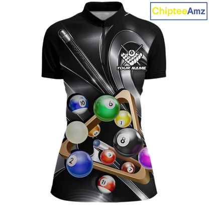 Custom Ball Pool Shirts Grey Billiard Shirt for Women Billiard Team Jersey Billiard League NNT180