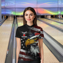 Load image into Gallery viewer, Custom US Eagle Bowling Jersey for Women Bowling Team Shirts Bowling Uniform Polo &amp; 1/4 Zip HNT160