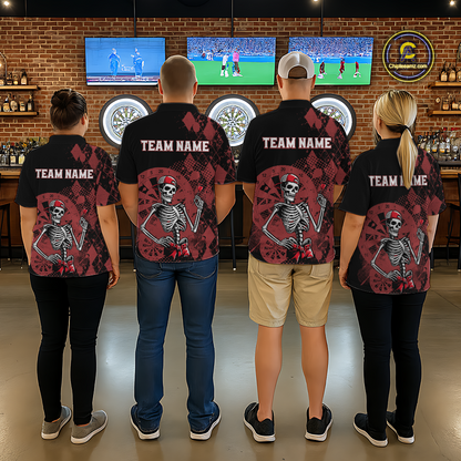 Custom Black & Red Dart Shirts for Team Polo & Quarter-Zip Dart Jersey for Men Dart Outfit DHT25
