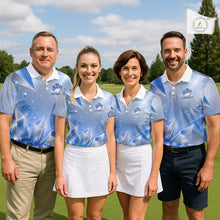 Load image into Gallery viewer, Mens Golf Polo Shirt Custom Blue-Diamond Crystal Golf Ball Custom Name Golf Shirts For Team NYN3156