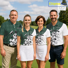 Load image into Gallery viewer, Green White Funny Golf Ball Pattern Mens Golf Polo Shirts Custom Golf Outfits Men, Green Golf Tops NHT784