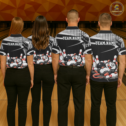 Personalized Funny Opossum Bowling Shirt Bowling Jersey for Men Bowling Polo & Quarter-Zip QZT847