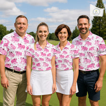 Load image into Gallery viewer, Funny Pink Frog Pattern Mens Golf Polo Shirts Custom Golf Attire For Men Personalized Golfer Gifts NHN0134