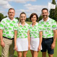 Load image into Gallery viewer, Funny Green Frog Pattern Mens Golf Polo Shirts Custom Golf Attire For Men, Golfer Gift NHN0134
