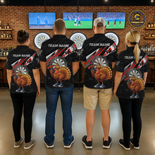 Load image into Gallery viewer, Red Funny Turkey Chicken Darts Shirt for Men Darts Team Jerseys Polo &amp; 1/4 Zip Dart League NNT130