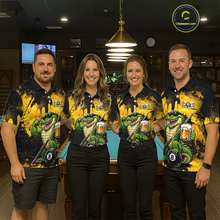 Load image into Gallery viewer, Custom Beer Alligator 8 Ball Pool Shirts Billiard Shirt for Women Billiard Team Jersey Billiard League NNT182