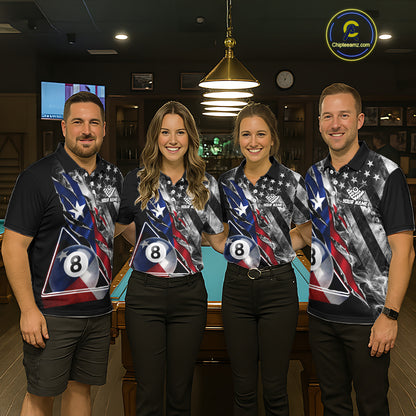 Personalized Smoke Texas Flag Billiard 8 Ball Pool Shirt For Women Custom Patriotic Billiard Appeal NYN2769