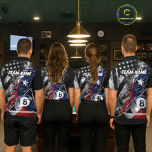 Load image into Gallery viewer, Personalized Smoke Texas Flag Billiard 8 Ball Pool Shirt For Men Custom Patriotic Billiard Appeal NYN2769