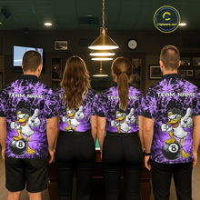 Load image into Gallery viewer, Custom Purple Funny Duck Billiard Shirt for Women Billiard Team Jersey League 8 Ball Pool Shirts NNT171