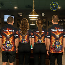 Load image into Gallery viewer, Fire Flame Eagle US Flag Pool Ball 3D Billiard Shirt For Women Personalized 8 Ball Billiard Attire NYN2587