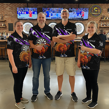 Load image into Gallery viewer, Purple Funny Turkey Chicken Darts Shirt for Women Darts Team Jerseys Polo &amp; 1/4 Zip Dart League NNT130
