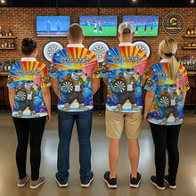 Load image into Gallery viewer, Funny Rich Cool Shark Hold Dartboard Women Darts Polo Shirt Custom Pop Art Dart League Shirt NYN2646