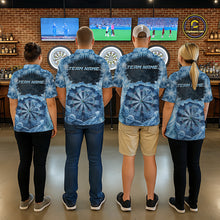 Load image into Gallery viewer, Icy Snowflake Blue Dartboard Women Darts Polo &amp; 1/4-Zip Shirts Custom Darts Clothing Team Shirt Jersey NYN3034