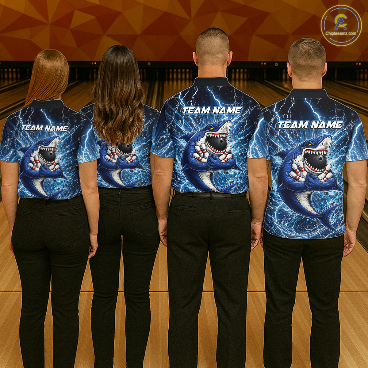 Custom Flame Shake Bowling Jersey for Men Polo & 1/4 Zip Bowling Team Shirts HNT223