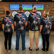 Load image into Gallery viewer, Personalized American Flag Splatter Eagle Dart Shirts For Men Patriotic Dart Polo &amp; 1/4-Zip Jersey NYN2777