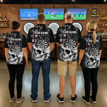 Load image into Gallery viewer, Custom American Flag Skull Dart Shirt Dart Team Jersey for Women Dartboard Shirts Dart League NNT176