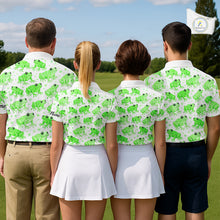 Load image into Gallery viewer, Funny Green Frog Pattern Mens Golf Polo Shirts Custom Golf Attire For Men, Golfer Gift NHN0134