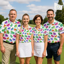 Load image into Gallery viewer, Funny Colorful Frog Pattern Mens Golf Polo Shirts Custom Watercolor Golf Attire For Men, Golf Gifts NHN0134