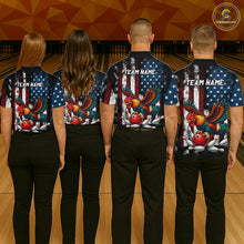 Load image into Gallery viewer, Custom Rooster US Flag Bowling Jersey for Men Bowling Team Shirts Bowling Polo &amp; 1/4 Zip HNT259
