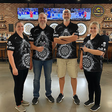 Load image into Gallery viewer, Lightning Thunder White &amp; Black Grim Reaper Custom Dart Quarter-Zip Shirt Women Dart League Jerseys NYN2091