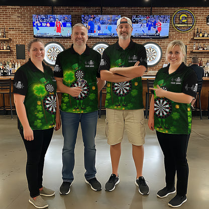 Personalized Funny Dartboard Patrick Day Women Darts Polo Shirts Shamrock Dart Team Gifts NYN2185