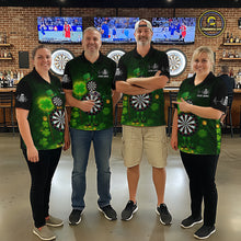 Load image into Gallery viewer, Personalized Funny Dartboard Patrick Day Men Darts Polo Shirts Shamrock Dart Team Gifts NYN2185