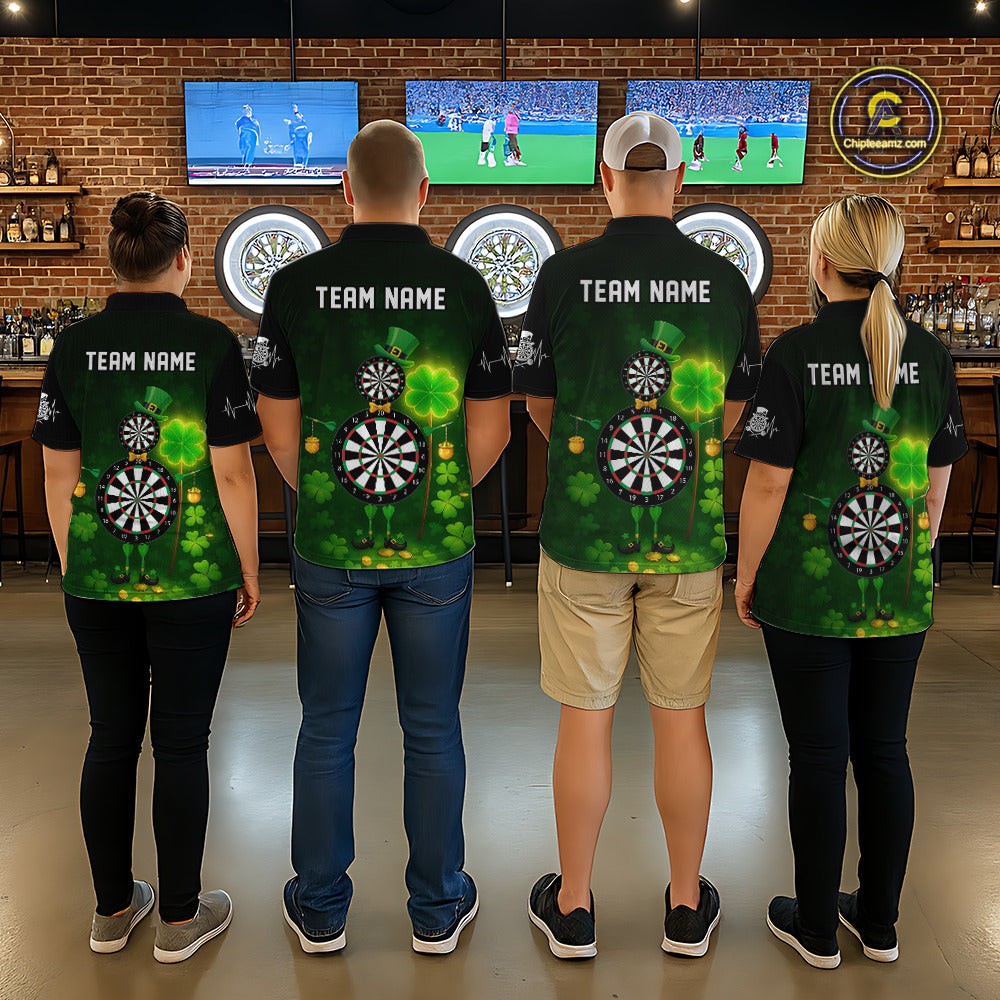 Personalized Funny Dartboard Patrick Day Women Darts Polo Shirts Shamrock Dart Team Gifts NYN2185