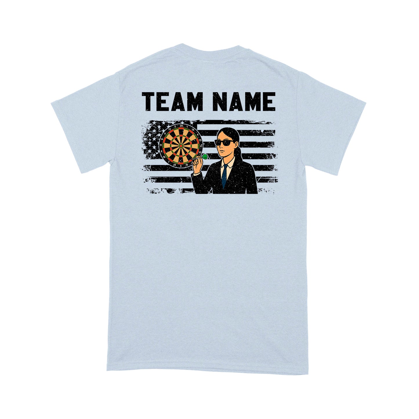 US Flag Dartboard Grunge Custom Name Shirts Dart Shirts For Women, Darts For Gift NYN0175