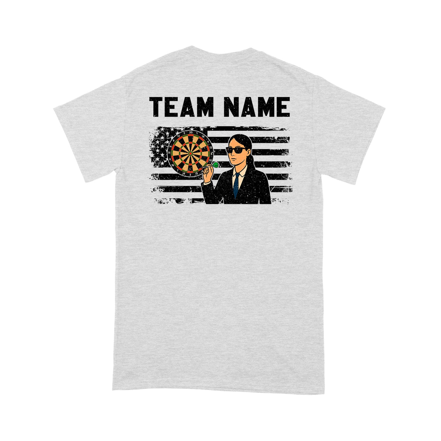 US Flag Dartboard Grunge Custom Name Shirts Dart Shirts For Women, Darts For Gift NYN0175