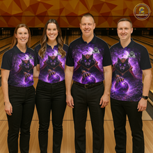 Load image into Gallery viewer, Personalized Night Realm King Wolf Bowling Shirt Crown Bowling Jersey for Men QZT961