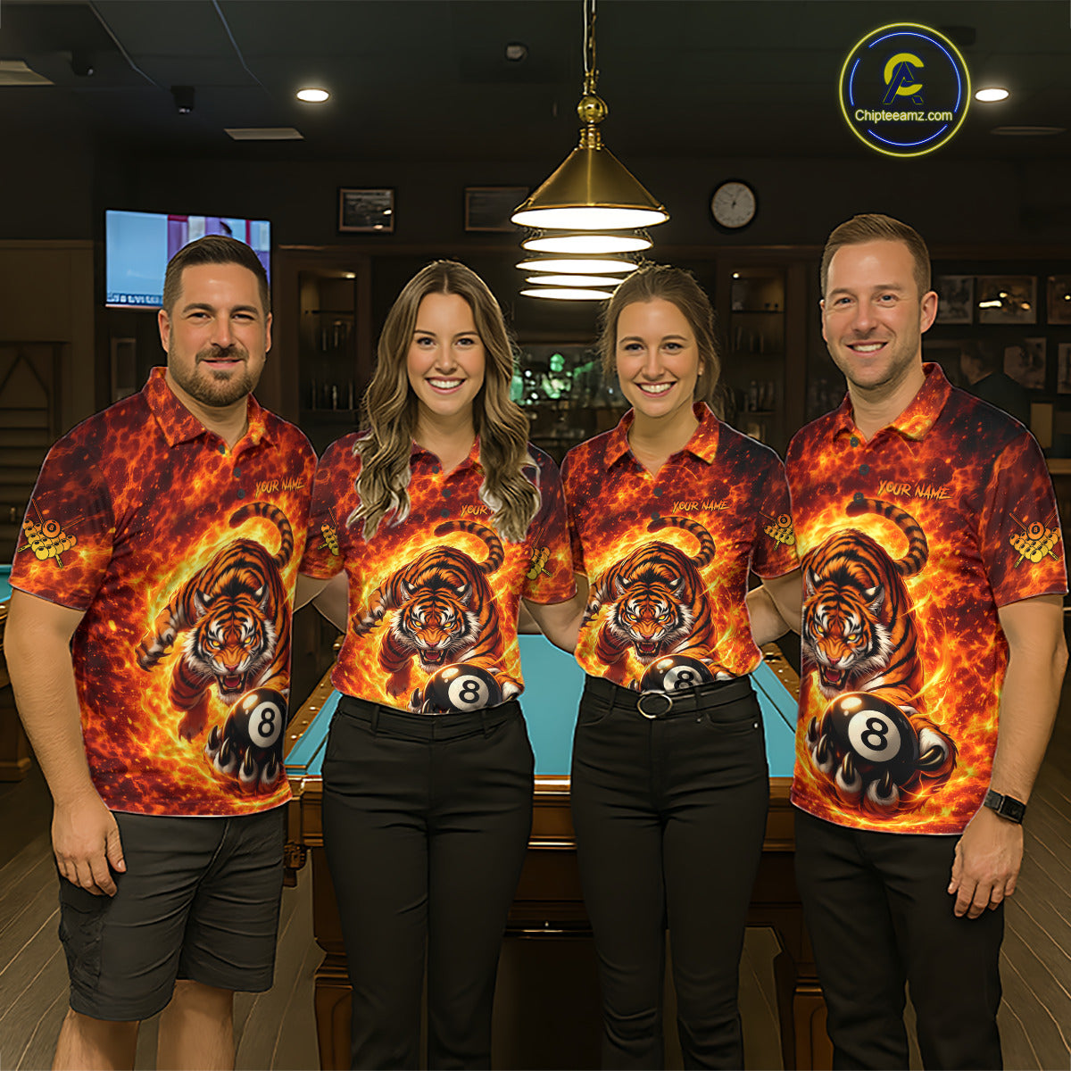 Red Flames Wolf Claw Hold 8 Ball 3D Unique Billiard Shirt For Men Personalized Pool Balls Shirts NYN2651