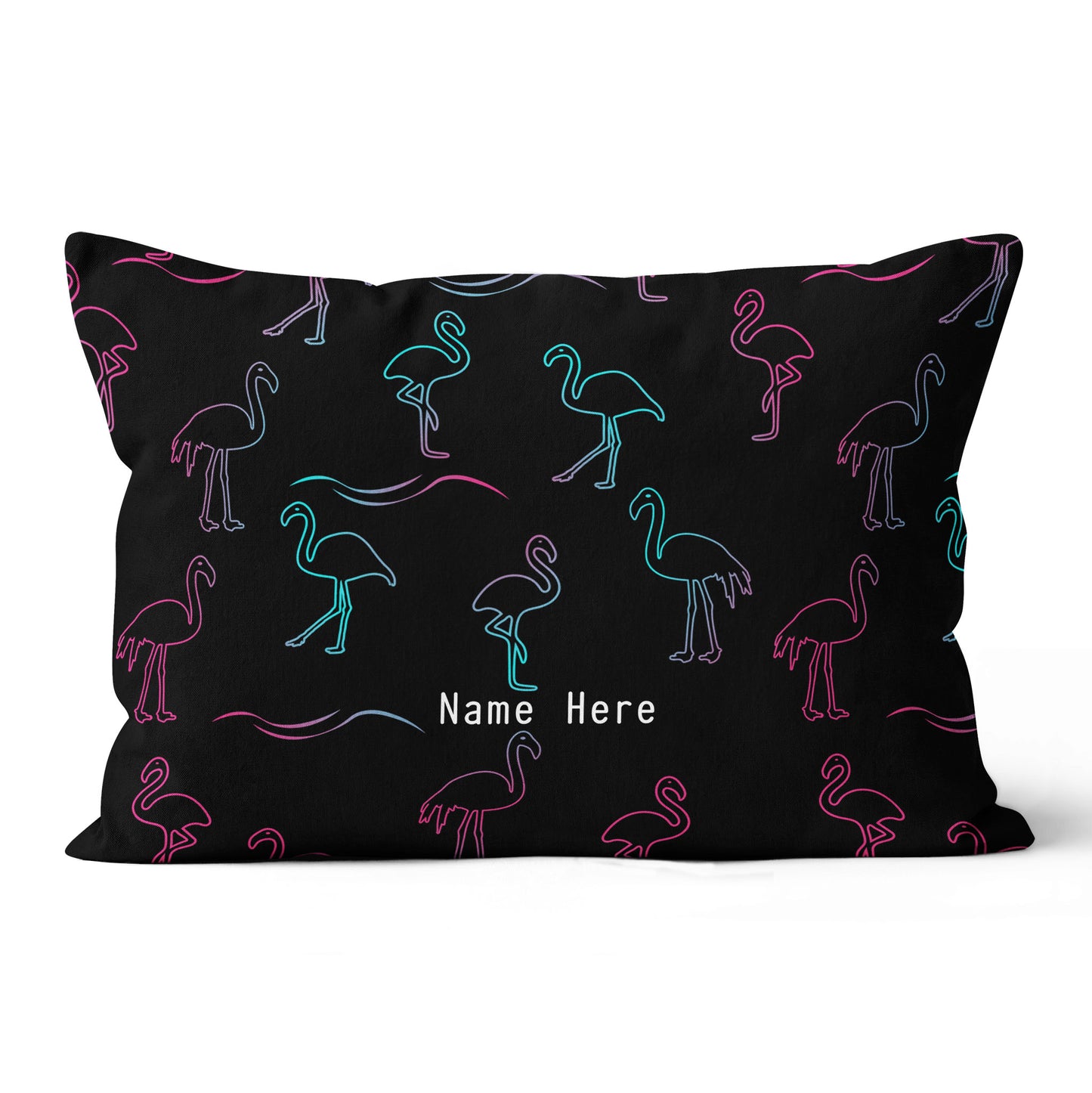 Colorful Neon Flamingo Custom Throw Pillow Personalized Home Decor Gifts LDT1191