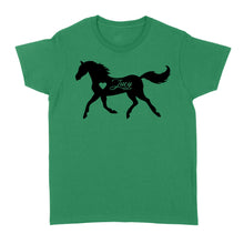 Load image into Gallery viewer, Customized name horse gifts for girls, Gift For Horse Owner, Horse Trainer Gift, Horse Lover Gift, Cowgirl, Riding Tee D06 NQS2682 - Standard Women's T-shirt