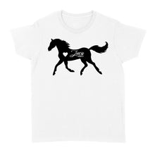 Load image into Gallery viewer, Customized name horse gifts for girls, Gift For Horse Owner, Horse Trainer Gift, Horse Lover Gift, Cowgirl, Riding Tee D06 NQS2682 - Standard Women's T-shirt