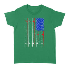 Load image into Gallery viewer, American US Flag Fishing Rod Shirt, Fisherman Gift D06 NQSD302 - Standard Women's T-shirt
