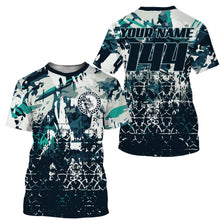 Load image into Gallery viewer, Custom motocross jersey blue camouflage kid men women UPF30+ MX racing dirt bike offroad motorcycle NMS985